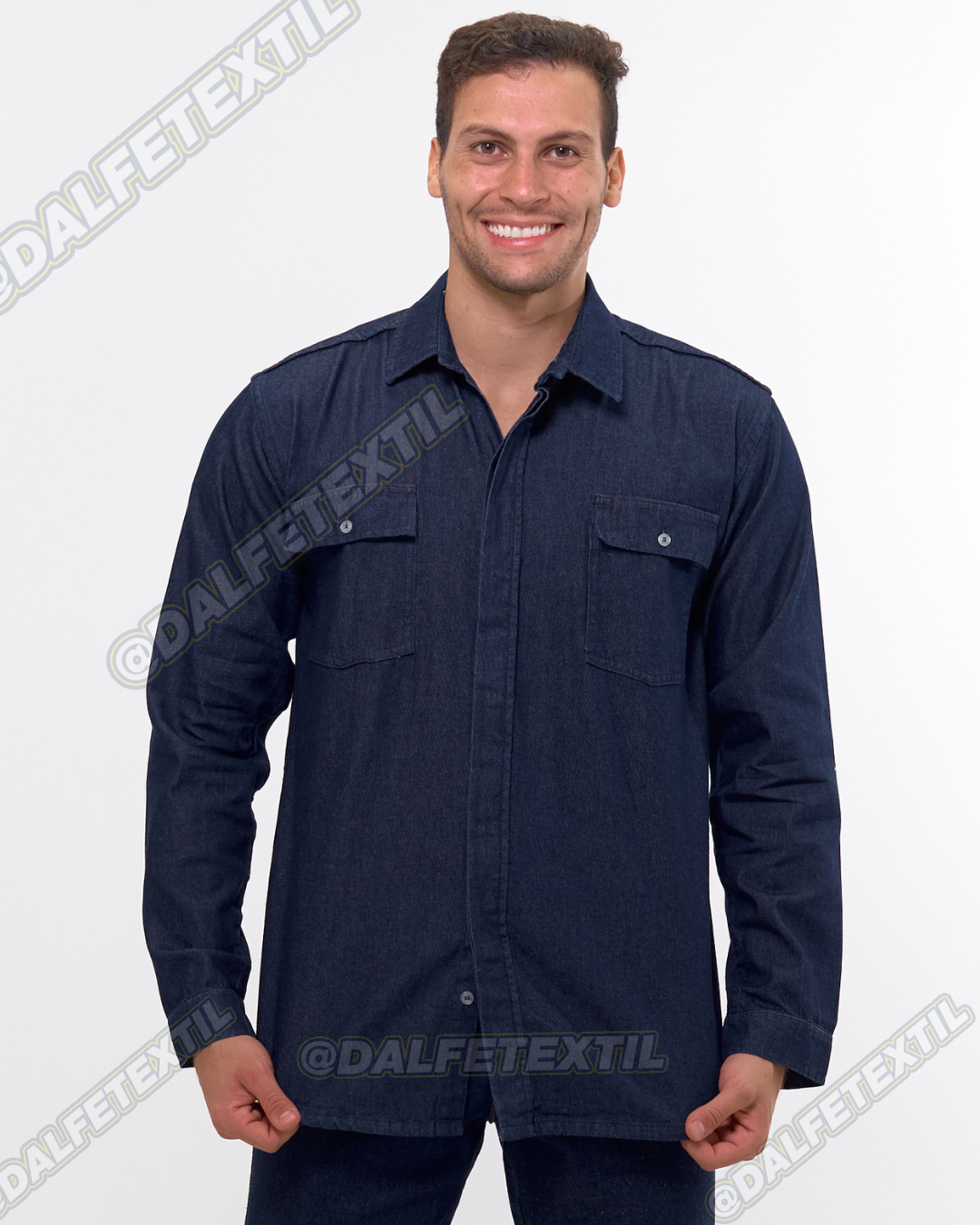 Camisa Chambray Manga Larga Caballero